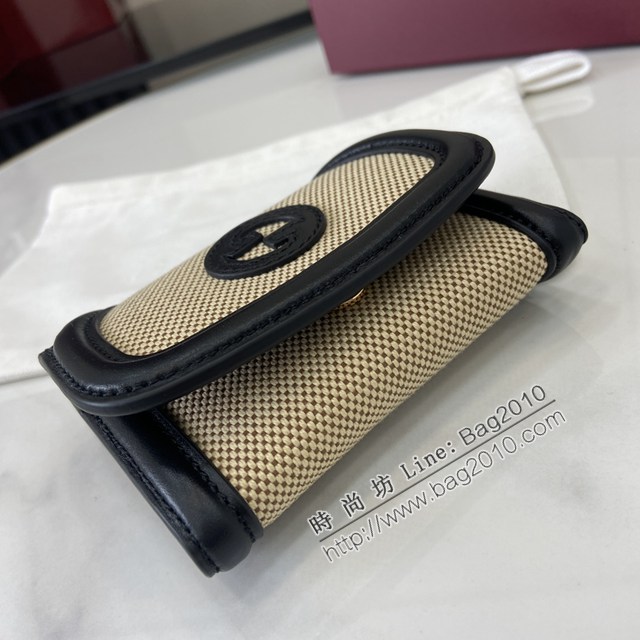 Gucci專櫃古馳最新款圓形互扣式雙G標識卡片夾卡包零錢包 jh2681型號：818811
